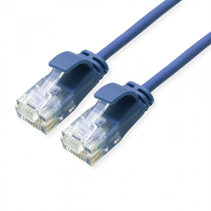 Imagine Cablu de retea RJ45 MYCON Slim UTP Cat.6A LSOH 0.15m Albastru, CON3940